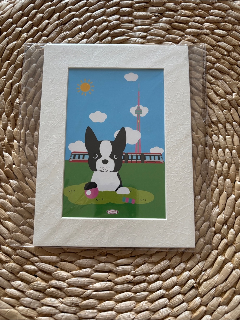 Toronto-Themed Boston Terrier Art Print – Cute Dog Wall Decor